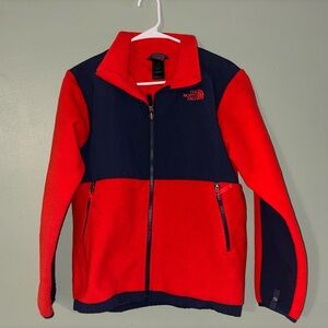 The North Face Kids Red and Navy Colorblock Fleece Jacket